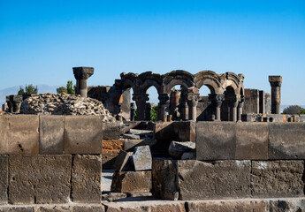Ruines de la cath&eacute;drale de Zvartnots en Armenie