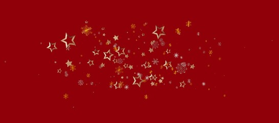 Elegant red backdrop featuring golden stars and snowflake accents. Perfect for holiday designs Christmas celebrations New Year's greetings and f © vegefox.com