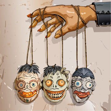 Puppets halloween monsters scary face