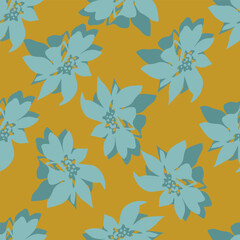 Exotic hand drawn flowers, seamless patterns with floral for fabric, textiles, clothing, wrapping paper, cover, banner, home decor, abstract backgrounds