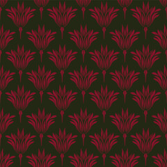 Digital seamless pattern block print batik vector

