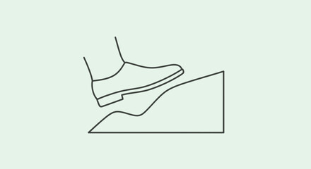Minimalist Illustration Of A Foot Ascending A Slope And Achieving An Upward Movement
