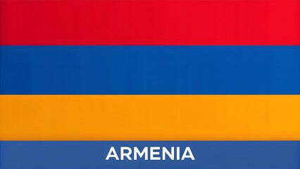 A vibrant armenian flag with bold red, blue, and orange stripes, symbolizing the nations rich history and cultural heritage isolated on white background