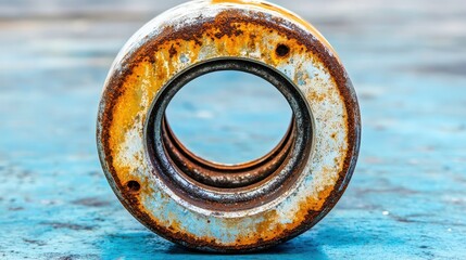 CloseUp View of Rusted and Seized Industrial Bearing