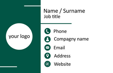 Business card template blue green modern minimalist