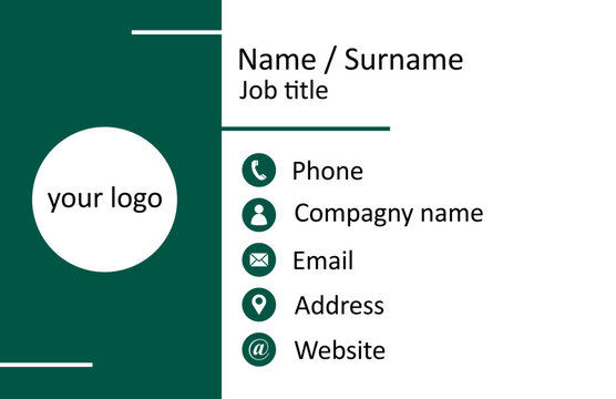 Business card template blue green modern minimalist