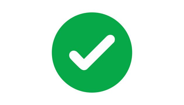 circle white tick - verified, approved mark icon