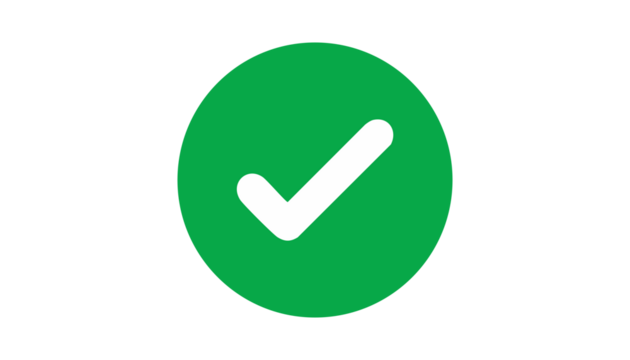 circle white tick - verified, approved mark icon