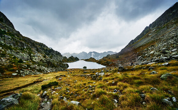 reservoir at the Refugi dera Restanca, La Val d'Aran, Catalonia, Spain, Europe 