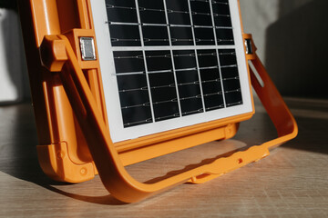 Solar panels close-up Sunlight reflects off the panels Solar panels are an alternative energy source