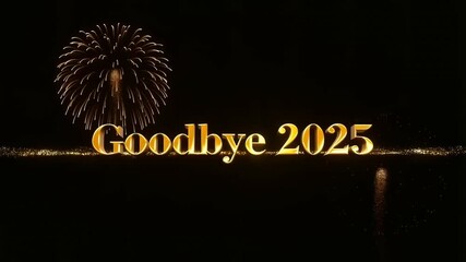 Black-and-Gold New Year 2026 in 4K — Champagne Fireworks, Glitter Trails and Elegant 3D Text: Goodbye 2025, Welcome 2026