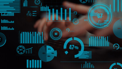 Engaging digital analytics visualization showcasing various graphs and charts that represent essential data analysis and performance metrics for informed decision-making. Xenic