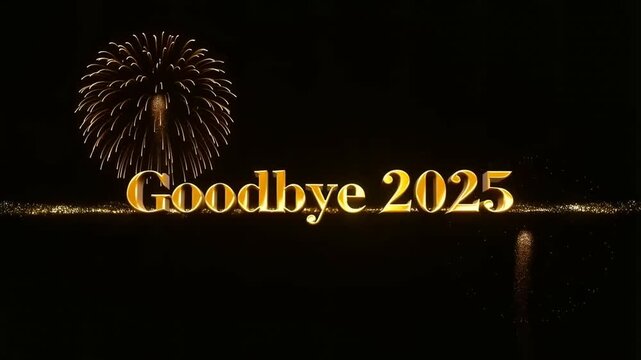 Black-and-Gold New Year 2026 in 4K — Champagne Fireworks, Glitter Trails and Elegant 3D Text: Goodbye 2025, Welcome 2026