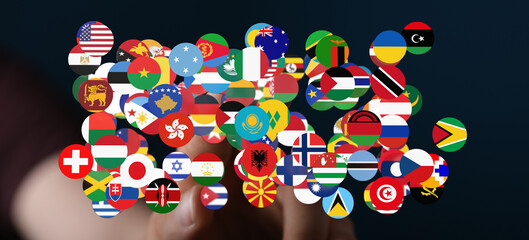 A captivating image showcasing numerous international flags. Symbolizing global unity, diversity, and cooperation. Perfect for themes related to