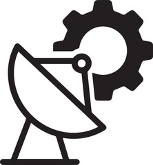 Satellite Dish with Gear Icon