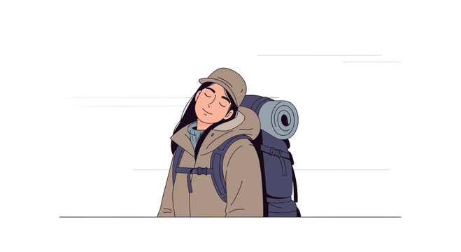 Restful Hiker Enjoying A Moment Of Peace And Serenity Amidst The Journey