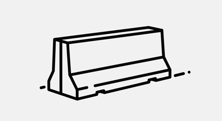 Roadblock Symbol: Minimalist Linear Illustration Of Construction Barrier And Safety Icon