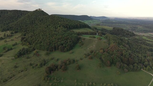 Fly with me along the Swabian castle Teck during autumn season phase