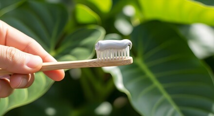 Eco-Friendly Dental Care Bamboo Toothbrush with Natural Toothpaste for Sustainable Oral Health