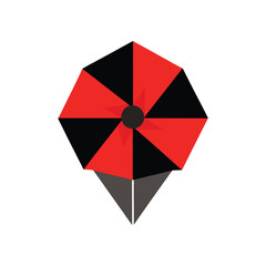 Obraz premium Origami poppy delicate paper flower folded red petals and a dark center