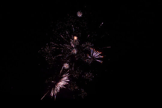 Beautiful moment of a stunning firework burst during New Year's celebration in Vienna