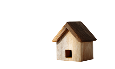 Small Wooden House Model isolated on a transparent background
