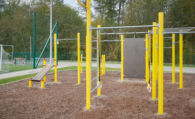 Outdoor gym for fitness and calisthenics exercises.