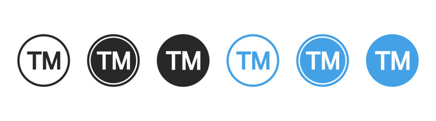 TM trademark symbol icon vector illustration