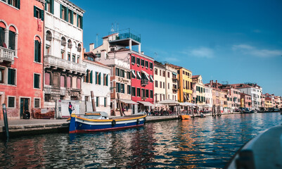 Venice Canal View, Romantic Italian Cityscape with Gondolas and Historic Architecture