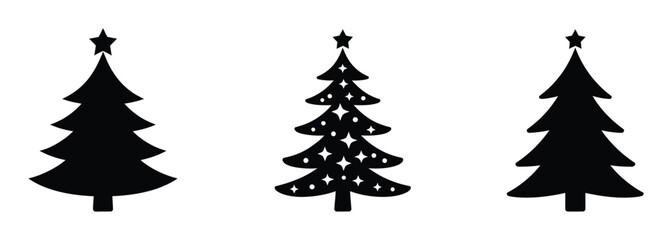 Obraz premium Christmas tree trio festive holiday vector illustration