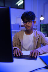 Development programmer working in website a software and coding technology