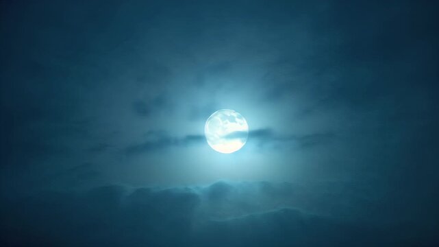 View of a full moon in the sky with clouds