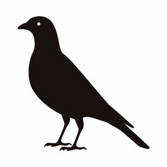 Fototapeta premium Silhouette of a bird standing on two legs, with a minimalistic design