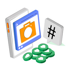 Premium download illustration, of online love