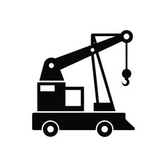 Mobile crane construction machine Vector illustration