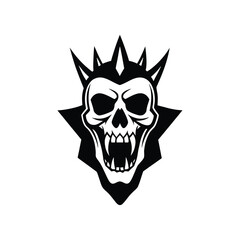 Vampire skull with long sharp fangs Vector illustration
