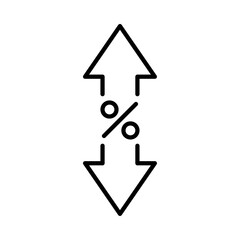 Up and down arrow percentage icon