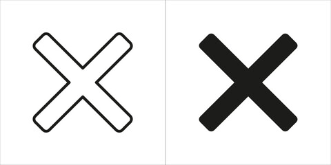 Obraz premium Set of close or cancel icons