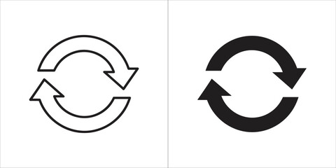 Recycle symbol in outline and solid black