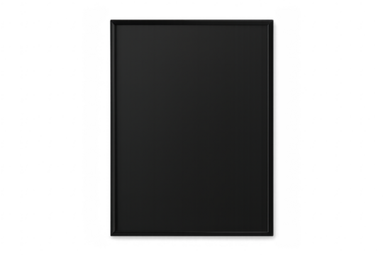 Vertical black frame mockup with transparent background