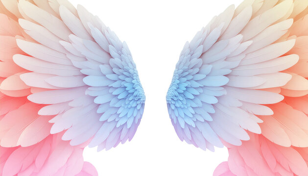 Isolated angel wings vector illustration with feather design on white background for love and valentine symbol