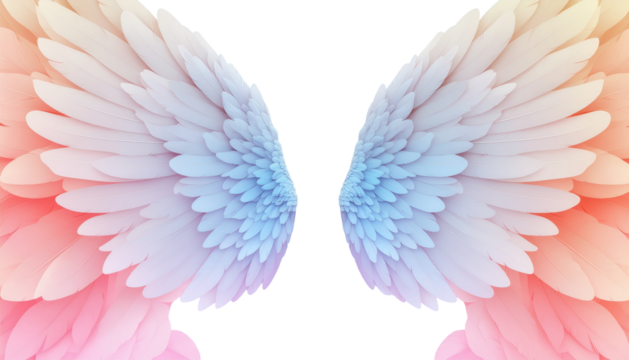 Isolated angel wings vector illustration with feather design on white background for love and valentine symbol