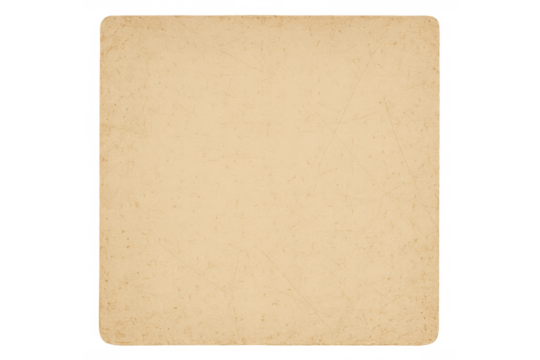 Vintage paper blank background with rounded corners and grunge texture on transparent background