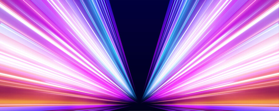 Fast-moving beams of light stretch across the highway, blurring reality into futuristic speed. The road glows with intensity. Every second feels electric.