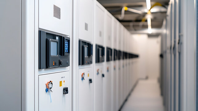 A modern, clean data center features rows of white server cabinets, showcasing advanced technology and organized infrastructure for efficient data management.