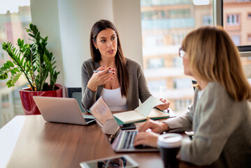 Business colleagues meeting in a modern office