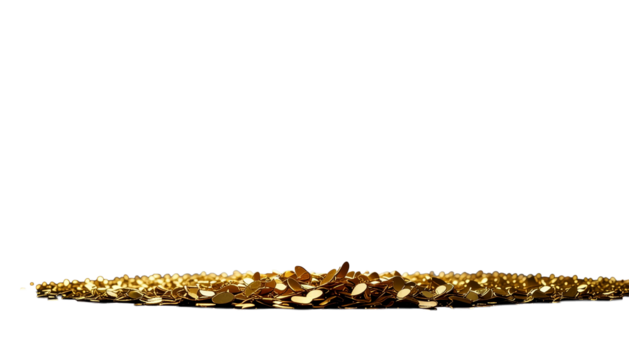 A frame of brown coffee beans with Christmas tree decoration isolated on a white background