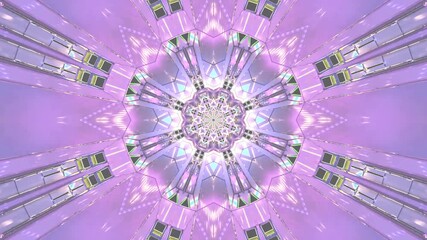 Colorful kaleidoscopic tunnel video loop screensaver featuring vibrant patterns and light effects