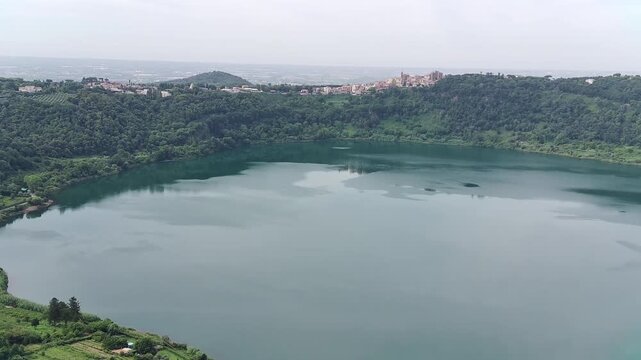a beautiful view of Lake Nemi from above