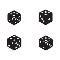 Ludo minimalistic black and white icon on white background 3